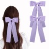 Light Purple Long Tail Poly Chiffon Hair Ribbon Hair Bow