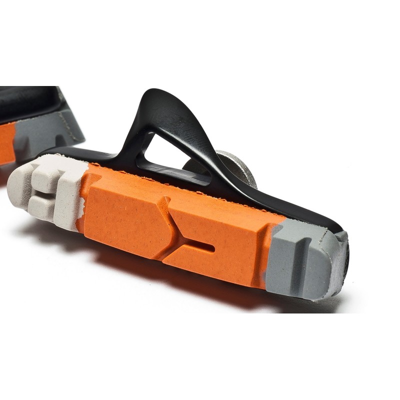 AWE® Black Cassette Road Brake Blocks Grey/Orange/White 55mm