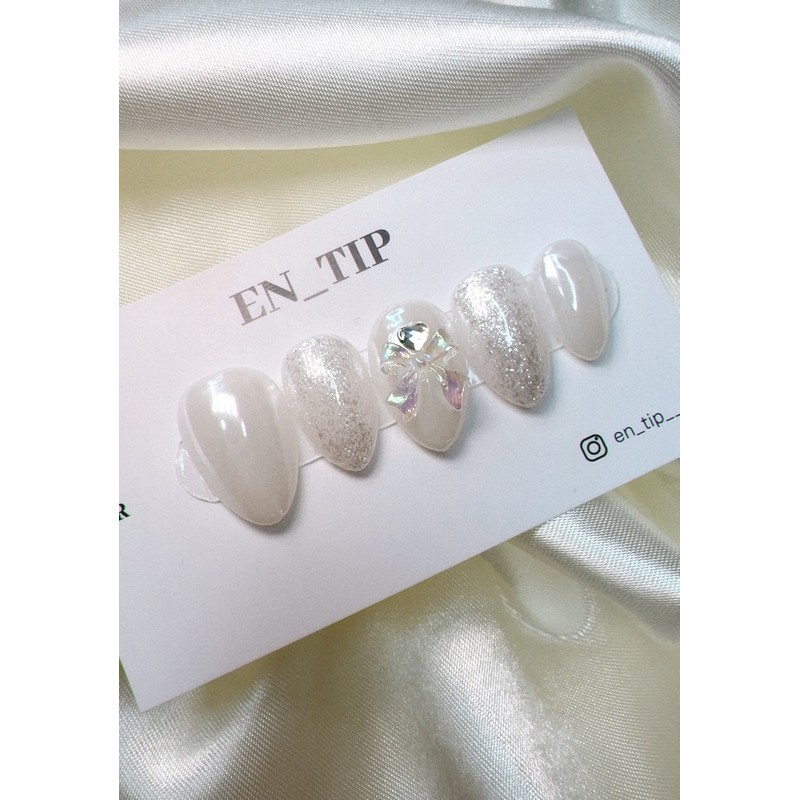 Sugar Wedding Romance Handmade Nail Tips - Ballerina / 슈가