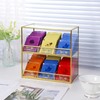 REDHUGO Glass Tea Bag Organizer for Counter, 2-Tier TeaBag Organizer