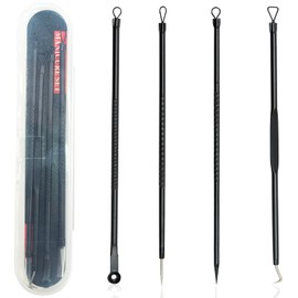 SZXMDKH Black Blackhead Tool Kit, Stainless Steel Acne Needles Double Side Spot Squeezer Tool, Pimple Popper Tool Kit, Whitehead Removal…