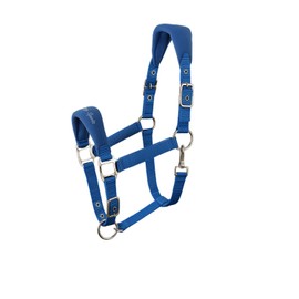 AK Feather Soft Padded Horse Head Collar – Extra Comfort Padding, Adjustable Curb & Poll Straps – Gentle, Durable & Secure Halter for Horses AKRS-6070-01 (Royal Blue, Full/ (L),)