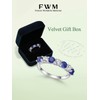 FWM 925 Sterling Silver Blue Sapphire and White Birthstone Ring
