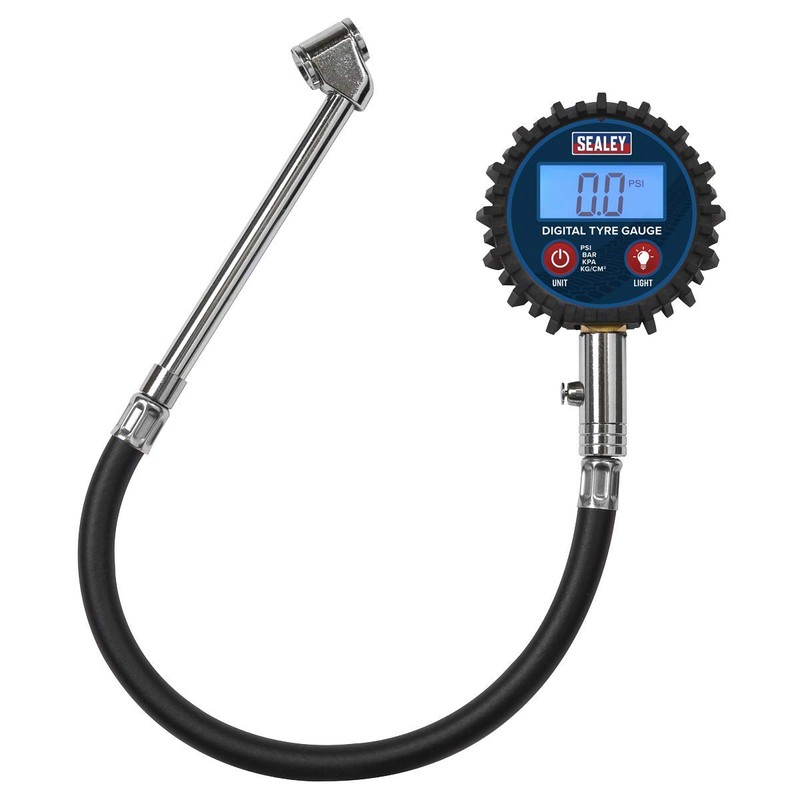 Sealey TST003 Digital Tyre Pressure Gauge with Push-On Chuck