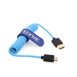 EONVIC 8K Standard HDMI to Mini HDMI Blue Braid Cable 18Gbps 2.1 High Speed 1080p HD Cable for HDSLR Cameras, TV, PC, Laptop, MacBook, Monitor