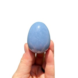 Angelite Stone Egg, Natural Angelite from Peru