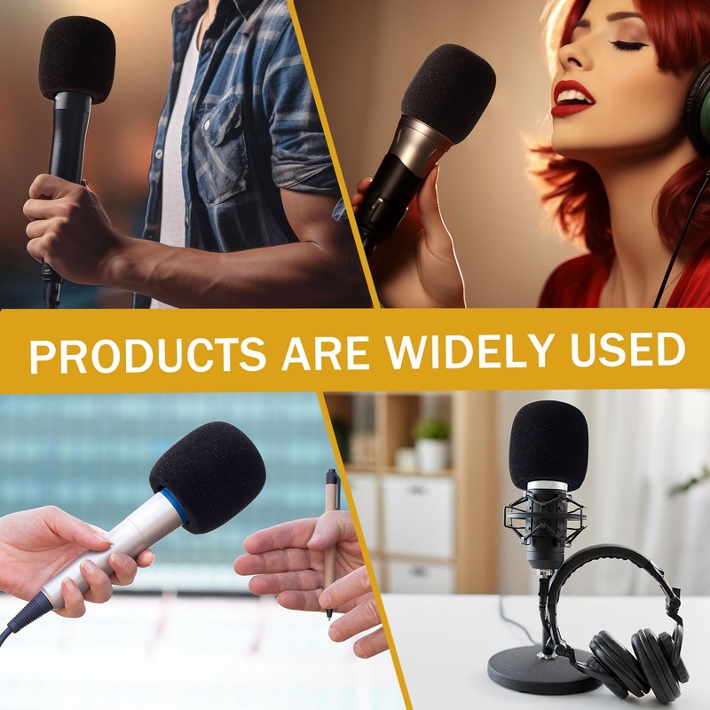 Pndeyo 6pcs Foam Microphone Cover, Thickened Microphone Foam Covers, Reusable
