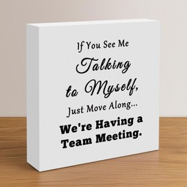 Funny Office Sign Humor Office Desk Decor for Women Men Wooden Box Sign Decor for Home Office Gift for Women Coworker Colleague Friends Employees Boos Cubicle Decor Accessories Cute Office Decor Sign