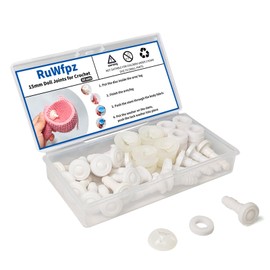 RuWfpz Doll Joints for Amigurumi Crochet 15mm 5/8" - 20 Set Plastic Toy Safety Joints for Stuffed Animals, White Movable Amigurumi Crafts Teddy Bear Joints for Arm Leg Neck
