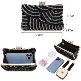Women's Evening Handbags Pearl Clutch Purse Beaded bag Bridal Clutch wedding Purse