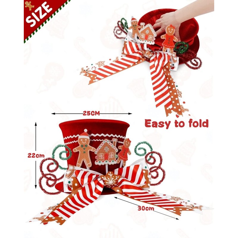 KAHEIGN Christmas Tree Topper, 25CM Large Red Xmas Tree Top