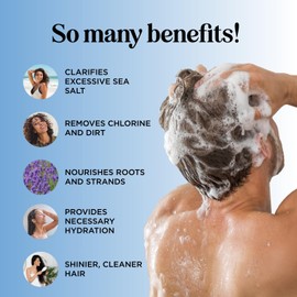 After Swim Shampoo for Kids & Adults - Clarifying Shampoo for Chlorine Removal Kids Friendly Formula with Tea Tree and Rosemary Essential Oils - Pool Shampoo for Swimmers with Replenishing Oils