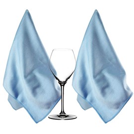 HIDMD Microfibre Polishing Glass Polishing Cloth Drying Also for High Gloss and High Gloss Surfaces Pack of 2 40 x 60 cm Blue