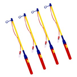 Toyvian 4pcs 39CM Paper Lantern Holder Walking Stick with LED Light for Christmas New Year Party