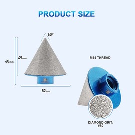 Diamond Beveling Chamfer Bit,BRSCHNITT 50mm Diamond Finger Milling Bits with M14 thread for enlarging, polishing and bevelling the exsit holes