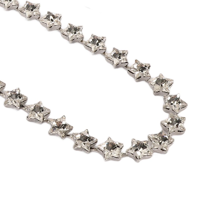 1 Yard Star Rhinestone Trim Chain 0.4in Width DIY Cuttable