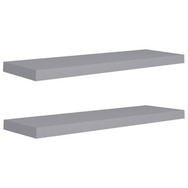 CUSON Floating Shelves Wall Mounted | Decorative Floating Wall Display Shelves | Modern Wall Decor Storage Shelf Set of 2 for Bedroom Bathroom Living Room Kitchen | Gray MDF 31.5" x 9.3" x 1.5"