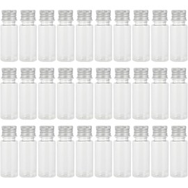 Mini Botellas De Plástico Transparentes Con Tapa De Aluminio Botellas De Plástico Con Tapa Para Loción Líquidos Y Viaje Contenedores Rellenables De 2.55 X 0.90 X 0.90 in Set De 30 Piezas