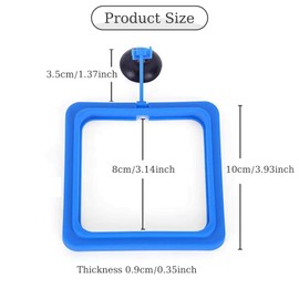 GVRGO 2 Betta Feeding Ring, Fish Safe Floating Food Feeder Circle with Suction Cup, Prevent Water Turbulence from Washing Food into Filter, Easy to Install Aquarium - Square 2PCS