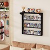 Emfogo Trading Card Display Stand for Wall, 3 Tier Wooden