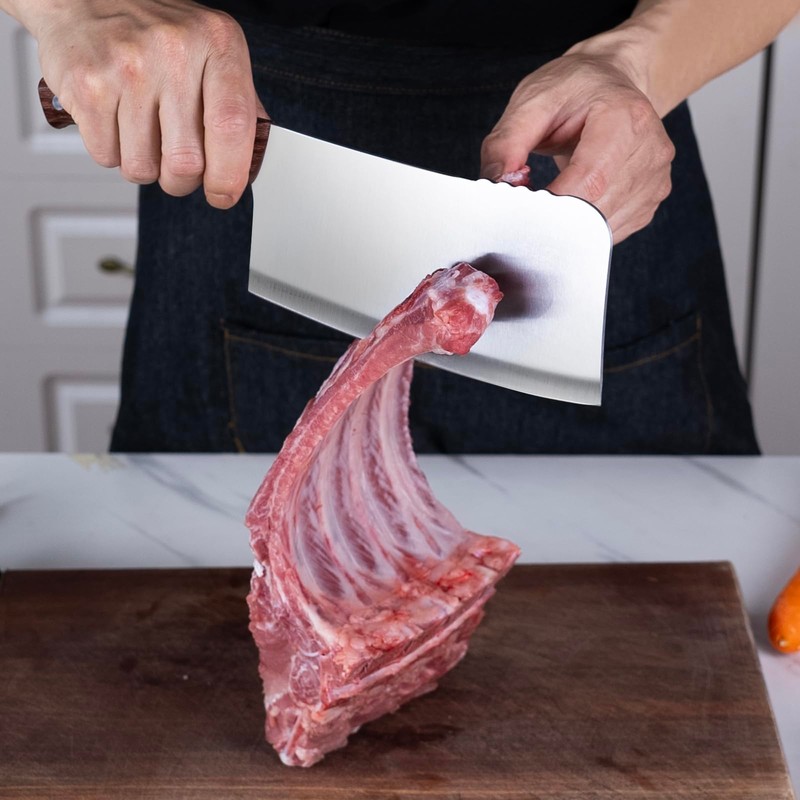 Professional Meat Cleaver Knife, 7 Inch Butcher Knife, Heavy Duty