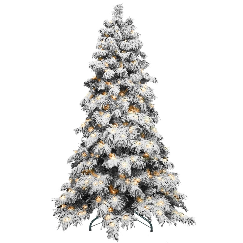 Makeatree 8FT Snow Flocked Artificial Christmas Tree Prelit with 470