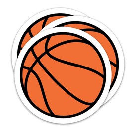 (3PCS) Basketball Stickers – Waterproof Vinyl Decals for Laptops, Water Bottles, Tumblers, Basketball Gift for Player Team and Fan 3" x 3".