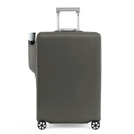 Travel Luggage Cover Gray Printed with Pocket Suitcase Cover Fits 26-28 Inch
