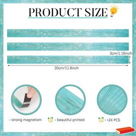 Ireer 24 Pieces Magnetic Strips Retro Magnetic Border for Classroom Whiteboard Bulletin Board Decorative Strips with Adhesive Borders for Bulletin Chalkboard(Retro)