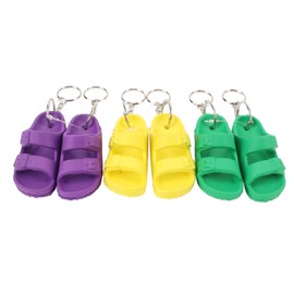3 Pairs Slipper Keychain Silicone Multifunctional Key Chain Key Ring for Gift Prize Game