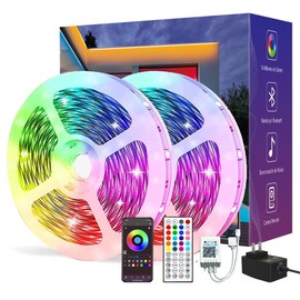 EASYTAO Tira LED de Bluetooth 20M, Luces LED RGB 5050 Música de Tira, Con Control de APP + Control Remoto IR de 44 Teclas, Sincronización Musical (20M-2 Rollos-IP20)