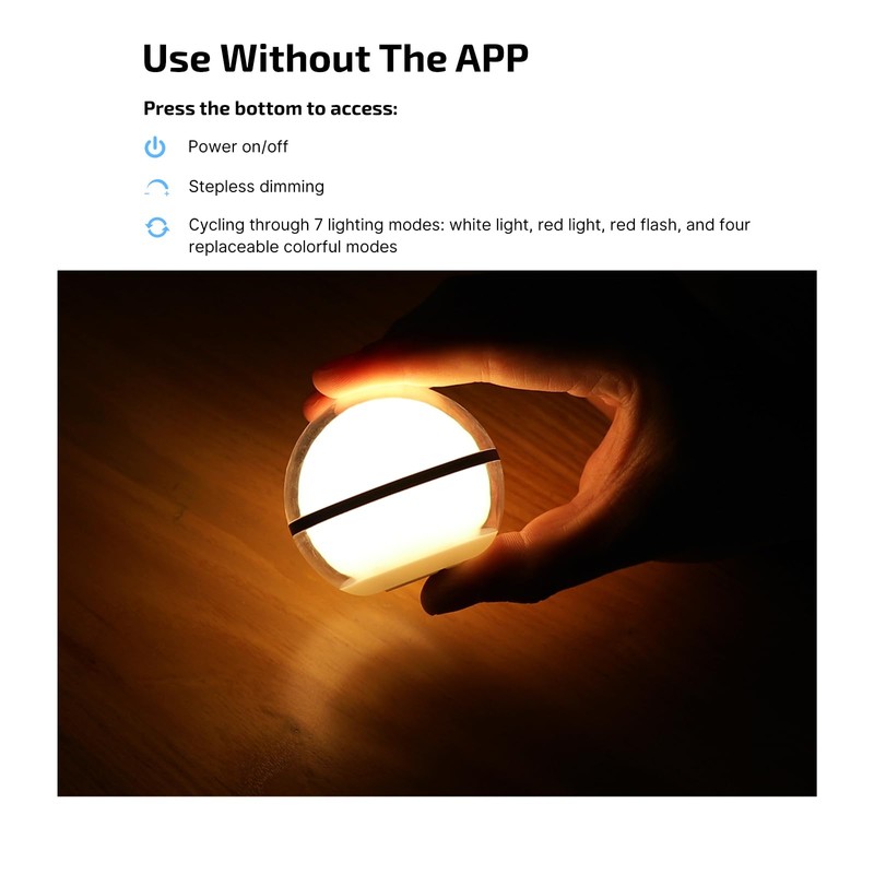 OLIGHT Sphere 75 Lumens Night Light 360-degree Light-Emitting Surface Kids-Friendly