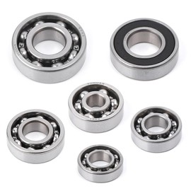 Mokuo GY6 150CC Transmission Bearing Set in Stainless Steel Material Compatible with Chinese GY6 4-stroken 152QMI 157QMJ Engine Scooter Mopeds ATV Go Kart, 6 Pieces