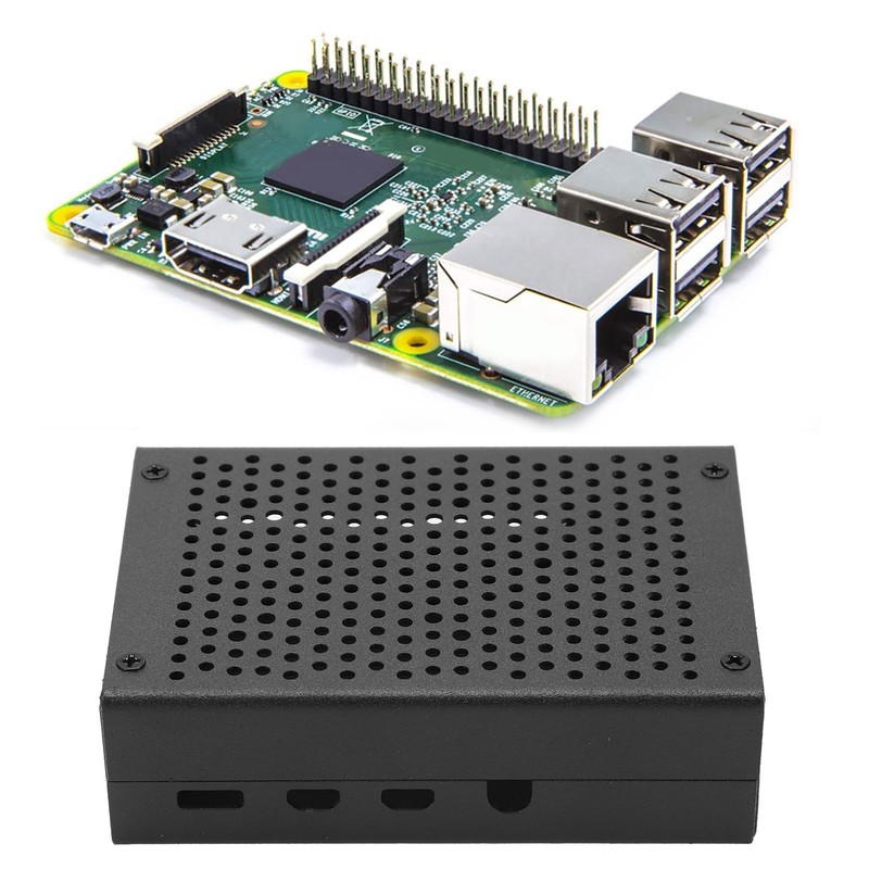 For Raspberry Pi 4B Aluminum Alloy Case MultiHoles Protective Cooling