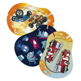Ortopad® Bamboo for Boys, Adhesive Eye Patches, 30/Pack, Regular Size, Monster Truck, Glow in The Dark Monsters, Fire Truck
