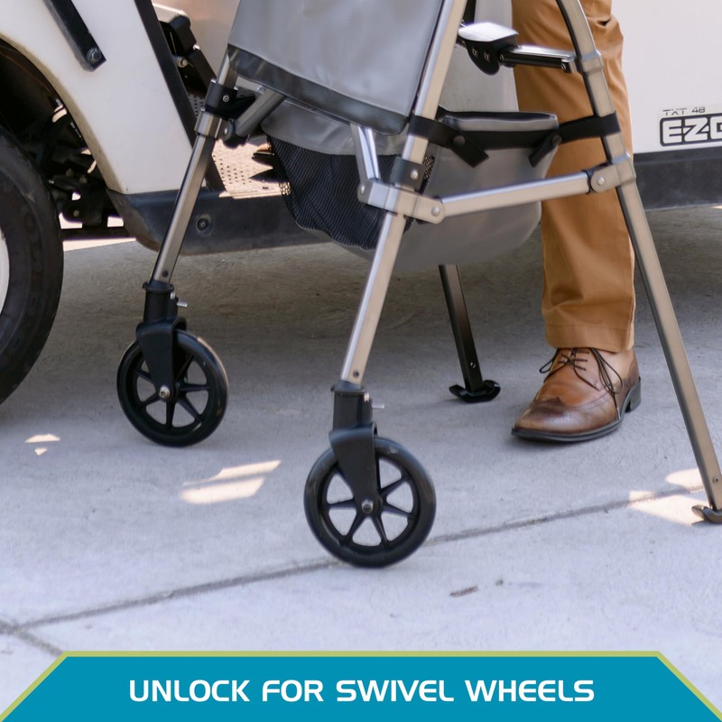 Stander Locking-Swivel Front Wheel Kit, 6-inch Replacement Wheels for Stander