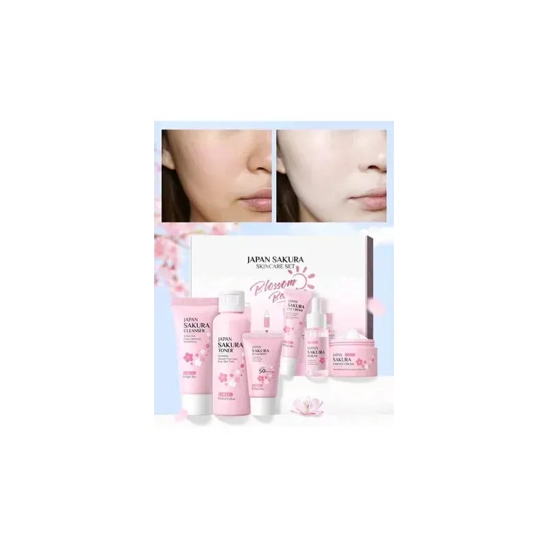 Set Skincare Japan Sakura Blossom Beauty 6pz Prejuvenecer