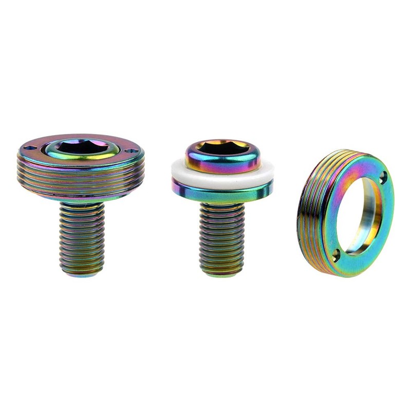 Wanyifa Titanium M8x15mm Bicycle Crank Arm Fixing Bolt with Cap