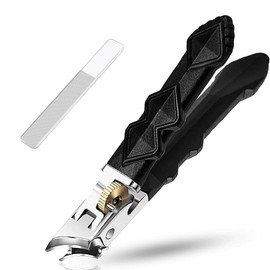 Solymody Nail Expert with Splash Guard, Nail Clippers with Wide Jaw Opening and Splash Guard, High Performance Nail Clippers, Precise Foot and Fingernail Clippers for Seniors and Adults