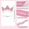 SuPoo 7th Birthday Crown and Sash - Pink Birthday Headband