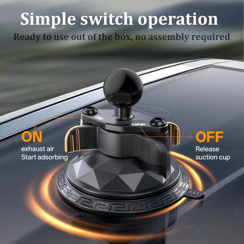 LOKTENWO Twist-Lock Suction Cup Mount with 1” Ball