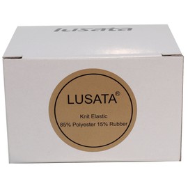 lusata 1.5 inch Wide Black Knit Elastic Spool Heavy Stretch High Elasticity Knit Elastic Band 5 Yard