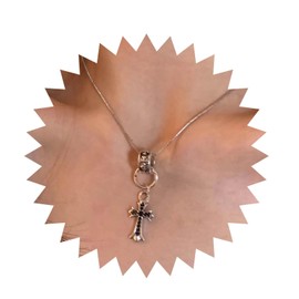 Inilbran Boho Cross Circle Choker Necklace Vintage Prayer Cross Pendant Necklace Silver Cross Italian Snake Chain Necklace Religious Crucifix Cross Necklace Jewellery for Women and Girls, Zinc