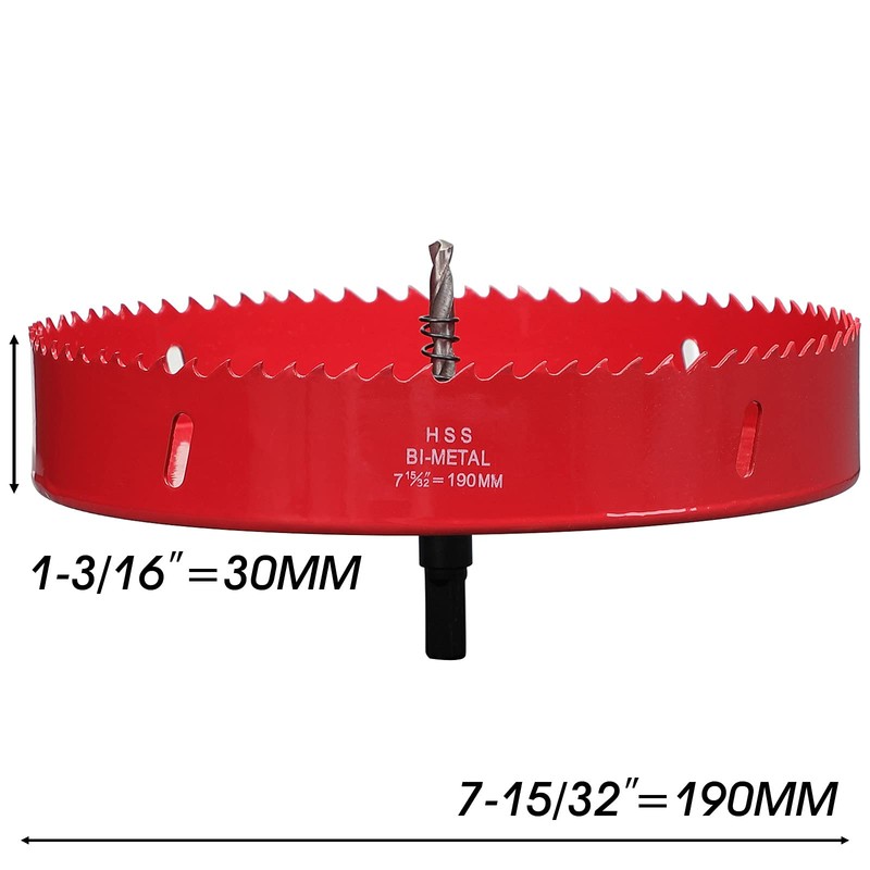 Hole Saw 7 1/2 Inch, 32 mm Cutting Depth HSS