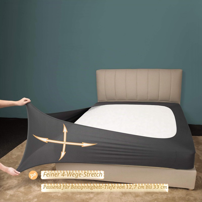 Mrs Awesome King/Cal King Dark Grey Stretch Jersey Bed Skirt