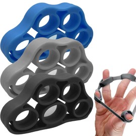 Forearm Exerciser, 3 Pack Hand Grip Strengthener, Hand Strengthener Finger Extensor Bands, for Muscle Training Sports, Increase Strength, Stress Relief, Light Blue, Black, Gray