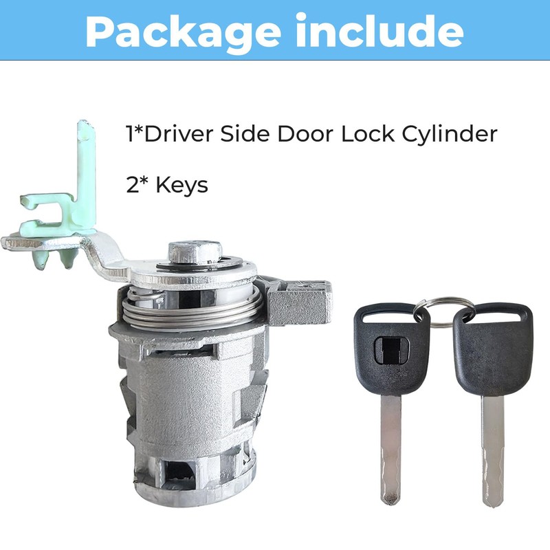 MCDHOJWGG 72185-S9V-A21 Driver Side Door Lock Cylinder with Key Compatible