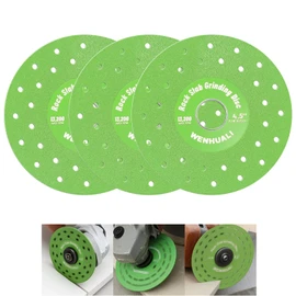4.5" 3 Pcs Diamond Rock Slab Grinding Disc, Multi-Pore Flat Cutting Blades