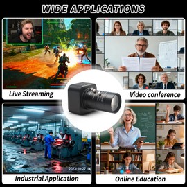 MOKOSE HD Webcam USB 3840 x 2160 Digital Industrial Camera with CS-Mount 5-50mm Telephoto Zoom Manual Lens UVC Free Drive.