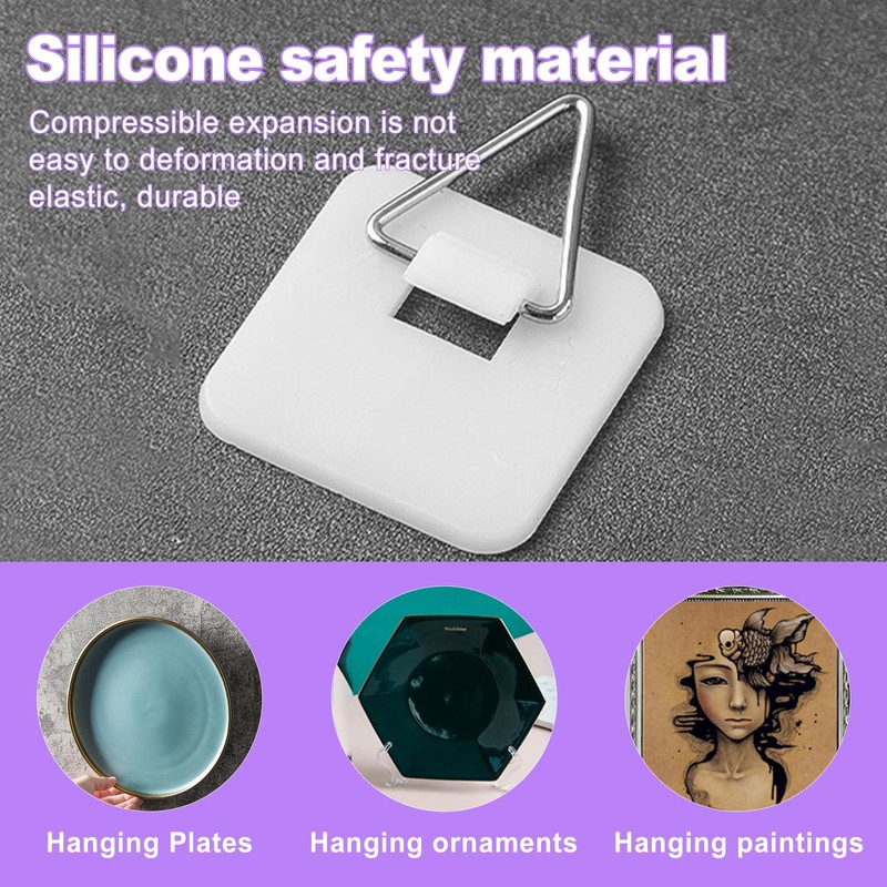 ZeriLion 20 Pack Invisible Adhesive Plate Hangers for Wall -